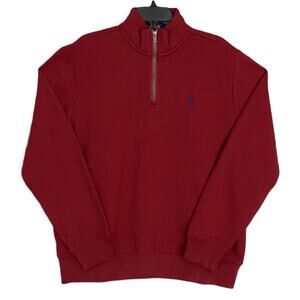 Polo Ralph Lauren Men's XXL 1/4 Zip Fleece Pullover Mock Neck Dark Red NEW